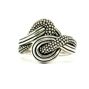 Lagos Caviar Sterling Silver Woven Knot Ring Size 7
